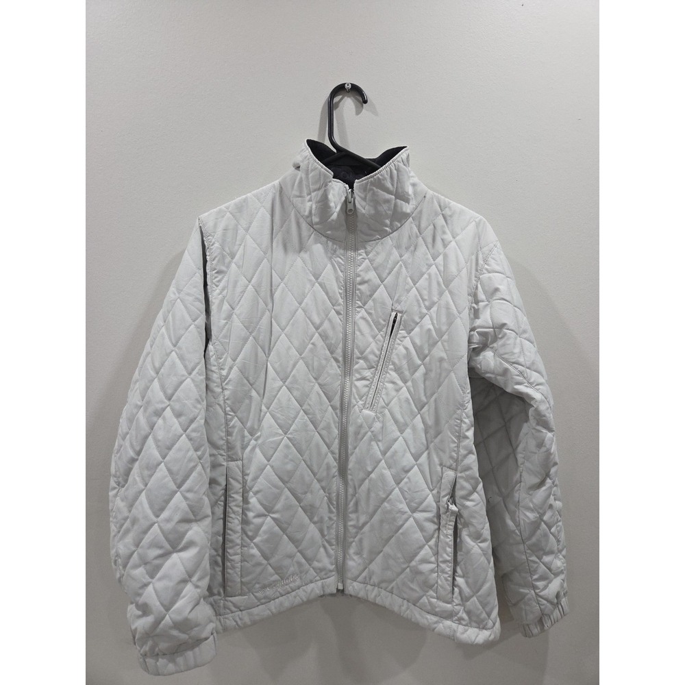 COLUMBIA JACKET VERTEX OFF WHITE WITH BLACK COLLAR SIZE MEDIUM